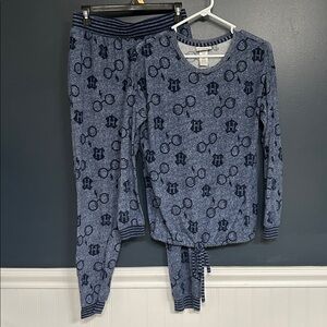 Harry Potter Women's Heather Navy Pajama Set XS